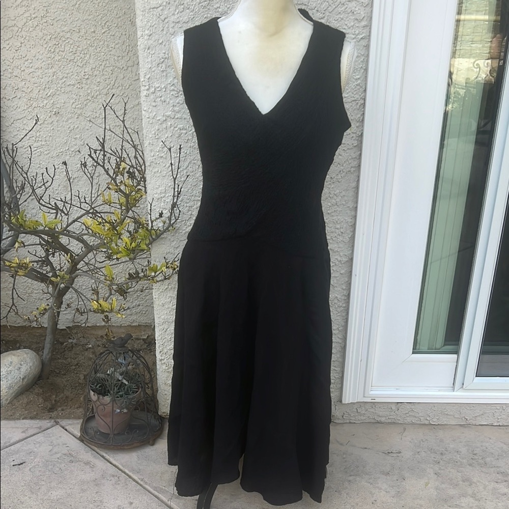 Coldwater Creek Black A-Line Hi Low Sleeveless Casual Dress Size 8